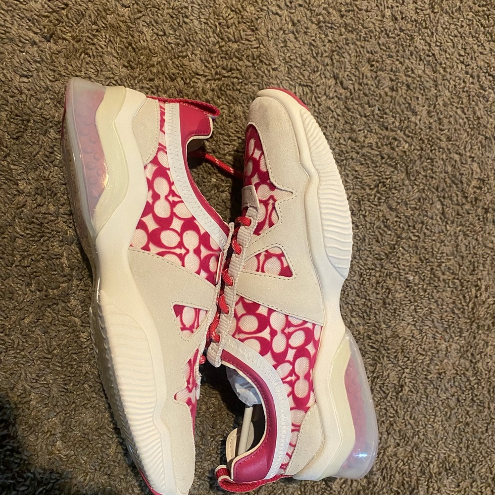 Coach sneakers 9.5 pink and beige